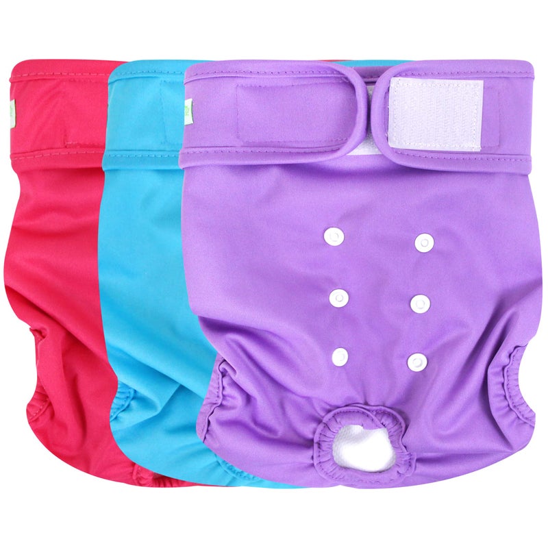Wegreeco Washable Reusable Premium Dog Diapers, Extra Large, Bright Color, for Female Dog, Pack of 3,Small Dog Puppy & Doggy Diapers Female,Period Panties in Heat - Image 1